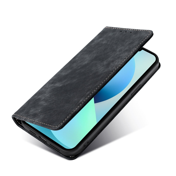For LG Velvet RFID Anti-theft Brush Magnetic Leather Phone Case(Black) - LG Cases by PMC TechLife | Online Shopping South Africa | PMC TechLife | Buy Now Pay Later Mobicred