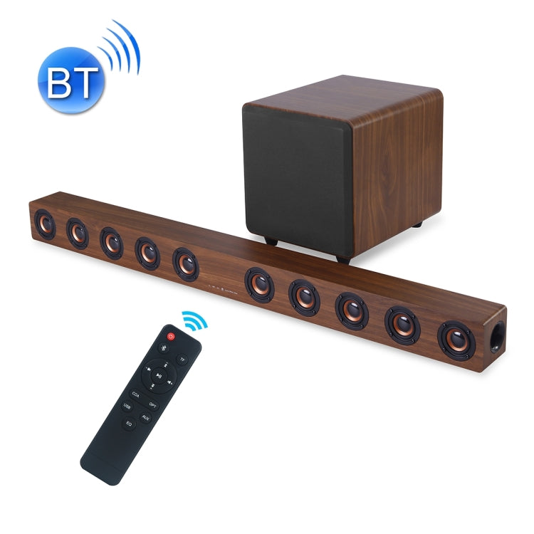 D90 Home Theater Audio Echo Wall Soundbar Subwoofer Bluetooth Audio(Brown) - Desktop Speaker by PMC Jewellery | Online Shopping South Africa | PMC Jewellery