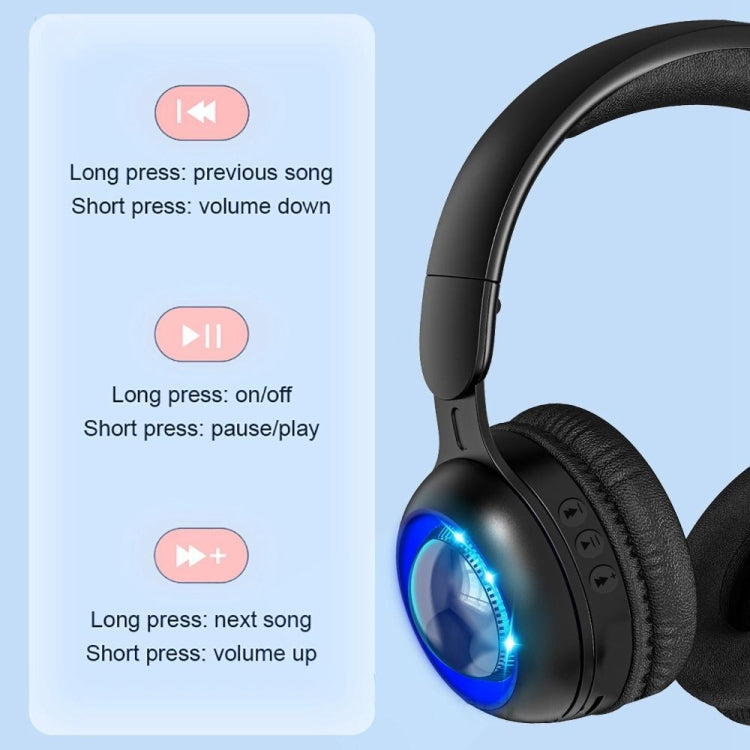 KE08 RGB Stereo PC Wireless Bluetooth Headphones with Microphone(Grey) - Headset & Headphone by PMC Jewellery | Online Shopping South Africa | PMC Jewellery