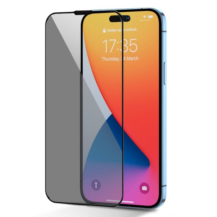 For iPhone 14 Pro JOYROOM 2.5D Screen Printing Full Screen Black Edge Privacy Tempered Glass Film - iPhone 14 Pro Tempered Glass by JOYROOM | Online Shopping South Africa | PMC TechLife
