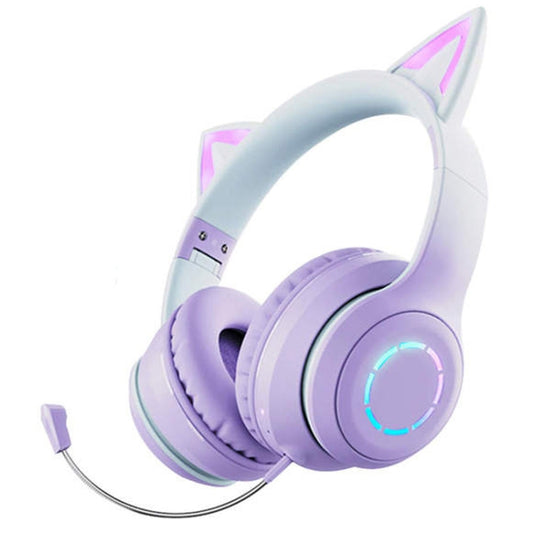 BT029C RGB Dual Modes Cat Ear Wireless Bluetooth Headphone(Purple) - Headset & Headphone by PMC Jewellery | Online Shopping South Africa | PMC Jewellery