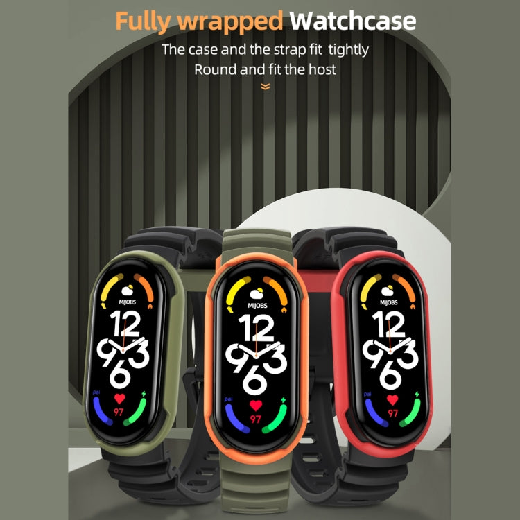 For Xiaomi Mi Band 5 / 6 / 7 MIJOBS GS Unibody Two-color Watch Band(Pink Warm Grey) - Watch Bands by MIJOBS | Online Shopping South Africa | PMC TechLife | Buy Now Pay Later Mobicred