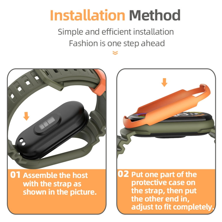 For Xiaomi Mi Band 5 / 6 / 7 MIJOBS GS Unibody Two-color Watch Band(Black Army Green) - Watch Bands by MIJOBS | Online Shopping South Africa | PMC TechLife | Buy Now Pay Later Mobicred