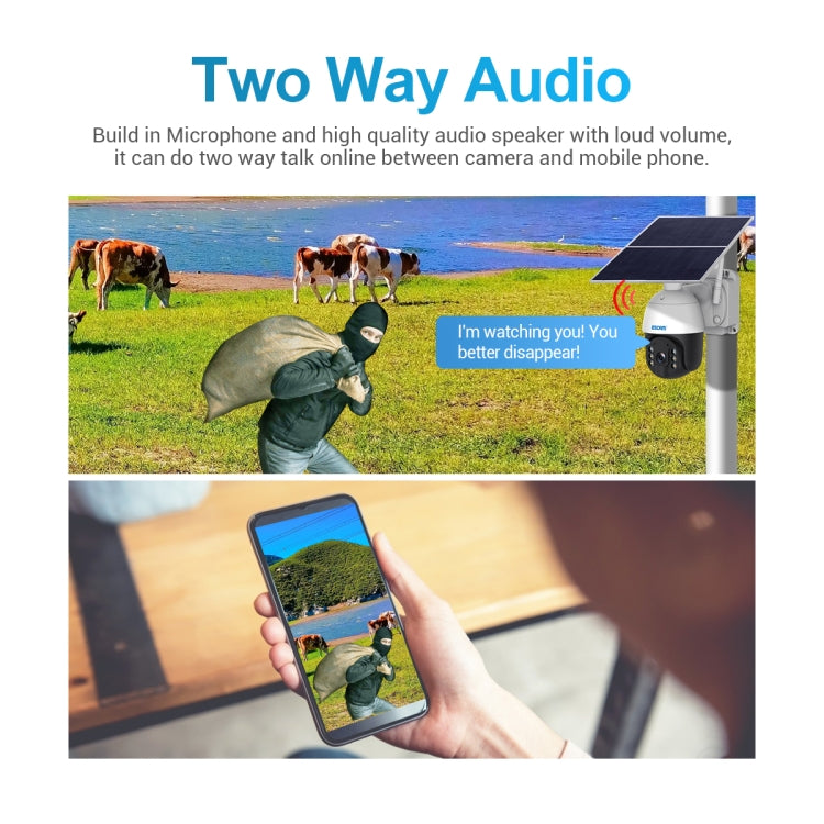 ESCAM QF624 3MP HD IP66 Waterproof WiFi Solar Panel PT IP Camera without Battery - free shipping - PMC TechLife - Order now!