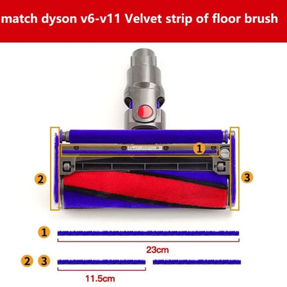 3 in 1 Velvet Strip Hose Soft Velvet Floor Brush Hose Strips For Dyson V7 / V8 / V10 / V11 - Dyson Accessories by PMC Jewellery | Online Shopping South Africa | PMC Jewellery