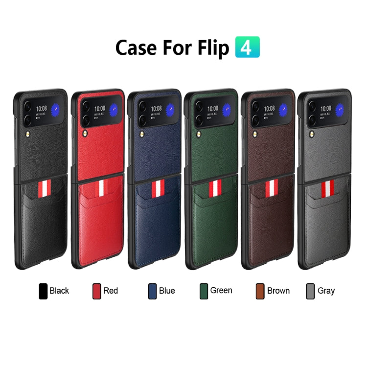 For Samsung Galaxy Z Flip4 5G GKK Litchi Texture Card Slot Phone Case(Blue) - Galaxy Z Flip4 5G Cases by GKK | Online Shopping South Africa | PMC Jewellery