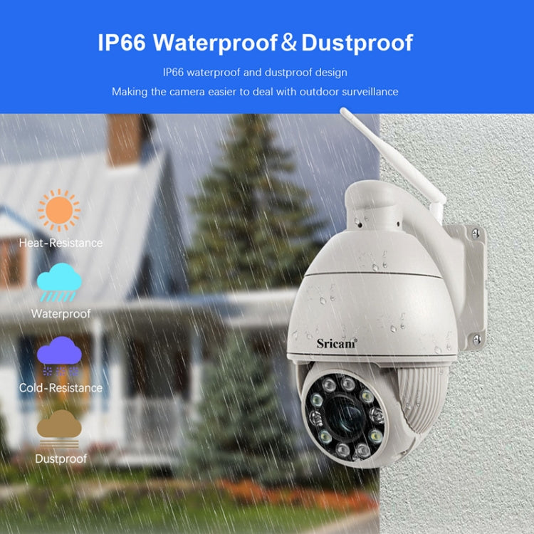 Sricam SP008C 5MP 10X Zoom IP66 Waterproof CCTV WiFi IP Camera Monitor, Plug Type:UK Plug(White) - Wireless Camera by Sricam | Online Shopping South Africa | PMC Jewellery