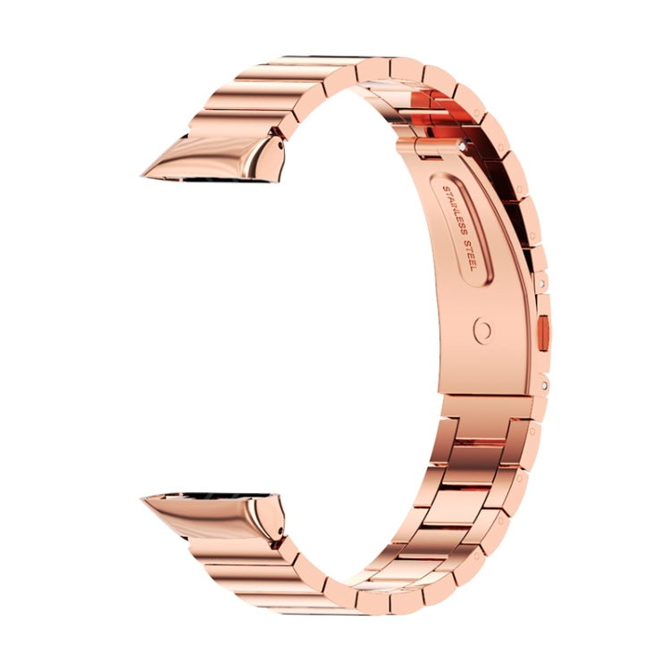 For Huawei Band 6 / Honor Band 6 / 7 Mijobs Bamboo Stainless Steel Metal Watch Band(Rose Gold) - Watch Bands by MIJOBS | Online Shopping South Africa | PMC TechLife | Buy Now Pay Later Mobicred
