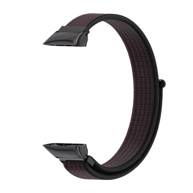 For Huawei Band 6 / Honor Band 6 / 7 Mijobs Breathable Nylon Watch Band(Black Red) - Watch Bands by MIJOBS | Online Shopping South Africa | PMC TechLife | Buy Now Pay Later Mobicred