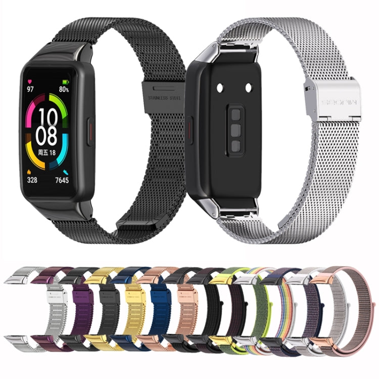 For Huawei Band 6 / Honor Band 6 / 7 Mijobs Breathable Nylon Watch Band(Black Red) - Watch Bands by MIJOBS | Online Shopping South Africa | PMC TechLife | Buy Now Pay Later Mobicred