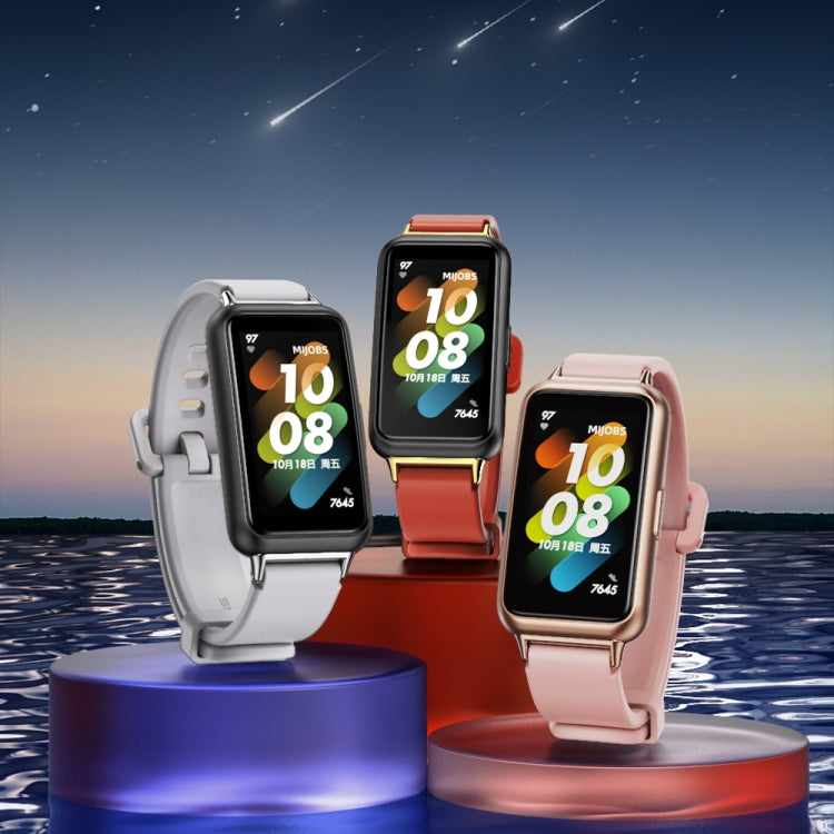 For Huawei Band 7 / 7 NFC MIJOBS Breathable Silicone Watch Band(Pink Rose Gold) - Watch Bands by MIJOBS | Online Shopping South Africa | PMC TechLife | Buy Now Pay Later Mobicred