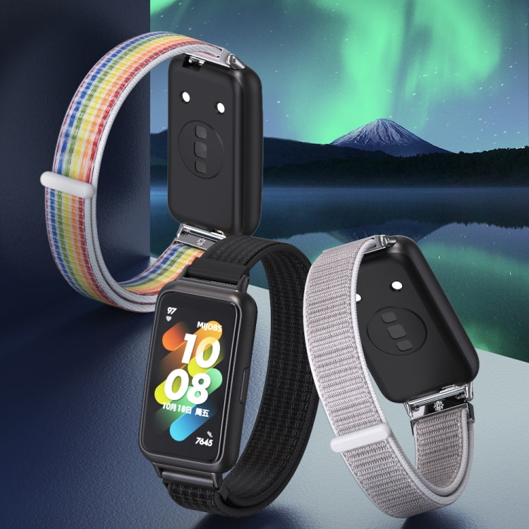 For Huawei Band 7 / 7 NFC Mijobs Breathable Nylon Watch Band(Sea Shell Silver) - Watch Bands by MIJOBS | Online Shopping South Africa | PMC TechLife | Buy Now Pay Later Mobicred