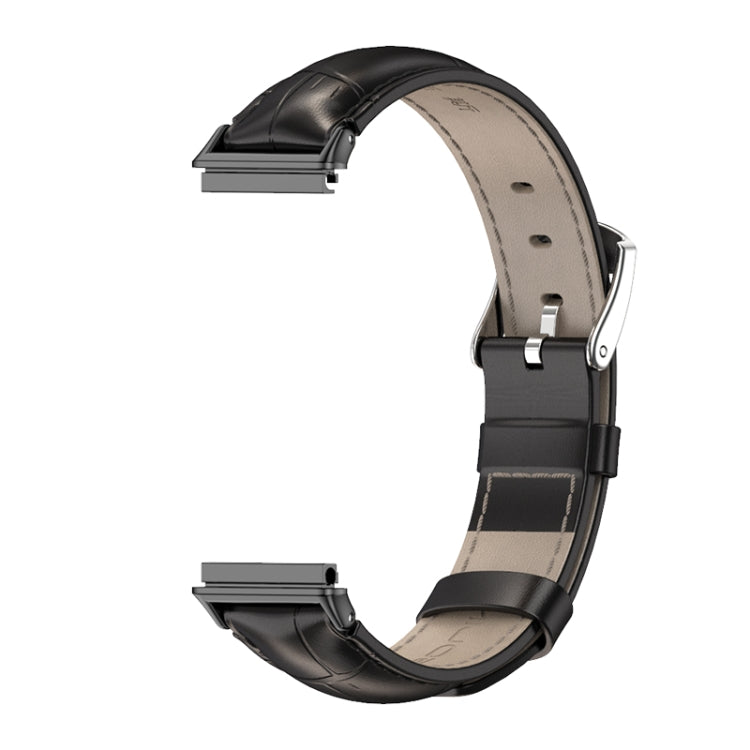 For Huawei Band 7 / 7 NFC MIJOBS Cowhide Leather Watch Band(Bamboo Joint Black) - Watch Bands by MIJOBS | Online Shopping South Africa | PMC TechLife | Buy Now Pay Later Mobicred