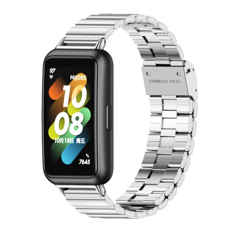 For Huawei Band 7 / 7 NFC Mijobs Bamboo Stainless Steel Metal Buckle Watch Band(Silver) - free shipping - PMC TechLife - Order now!
