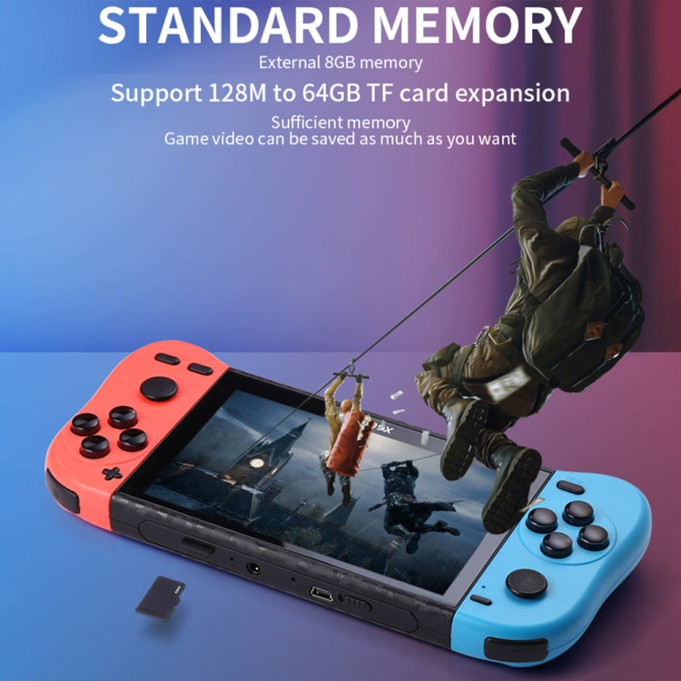 X50 5.1 inch Screen Handheld Retro Game Console 8G Memory with 6000+ Games(Red+Blue) - free shipping - PMC TechLife - Order now!