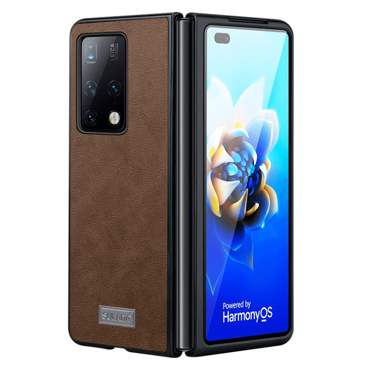 For Samsung Galaxy Z Fold4 SULADA Shockproof TPU + Handmade Leather Protective Case(Brown) - Galaxy Z Fold4 5G Cases by SULADA | Online Shopping South Africa | PMC Jewellery