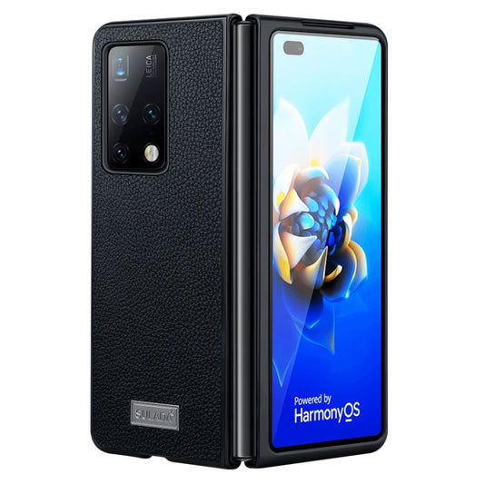 For Samsung Galaxy Z Fold4 SULADA Shockproof TPU + Handmade Leather Phone Case(Black) - Galaxy Z Fold4 5G Cases by SULADA | Online Shopping South Africa | PMC Jewellery