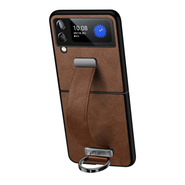 For Samsung Galaxy Z Flip4 SULADA Cool Series PC + Leather Texture Skin Feel Shockproof Phone Case(Brown) - Galaxy Z Flip4 5G Cases by SULADA | Online Shopping South Africa | PMC Jewellery