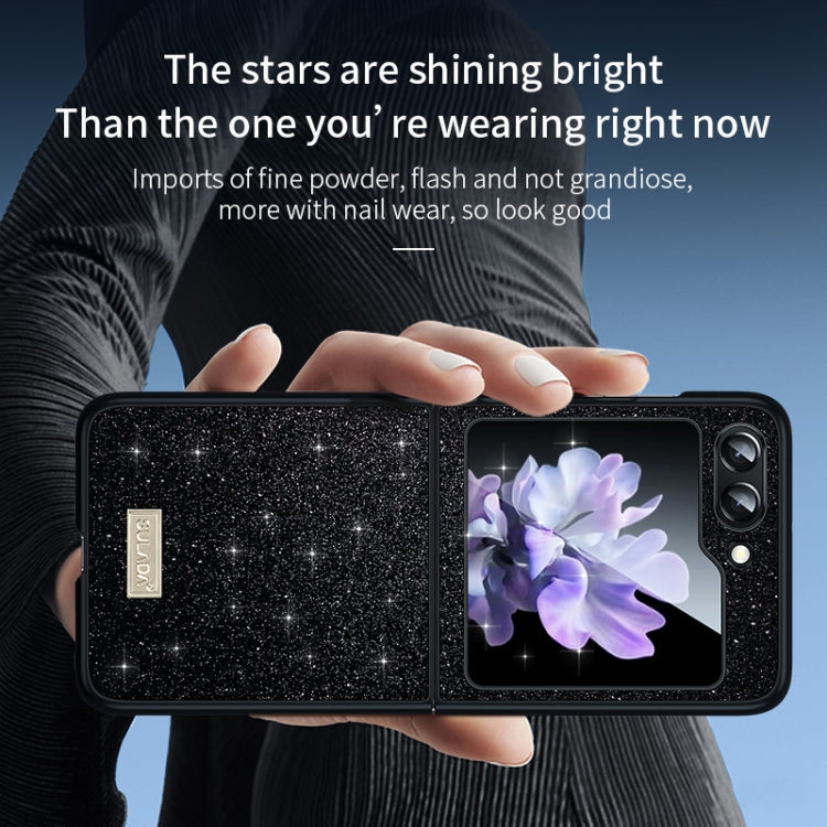 For Samsung Galaxy Z Flip5 SULADA Shockproof TPU + Handmade Leather Phone Case(Black) - Galaxy Z Flip5 Cases by SULADA | Online Shopping South Africa | PMC TechLife