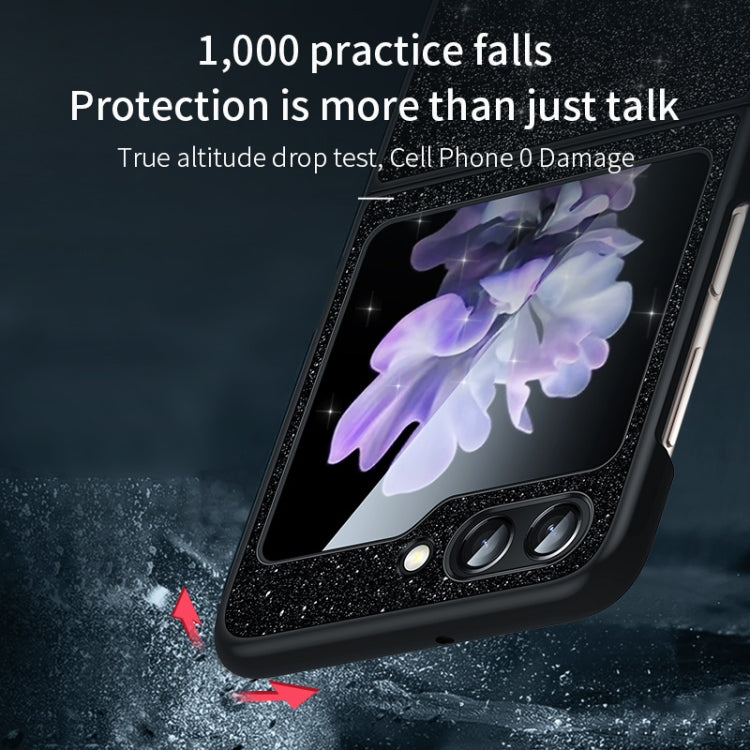 For Samsung Galaxy Z Flip5 SULADA Shockproof TPU + Handmade Leather Phone Case(Black) - Galaxy Z Flip5 Cases by SULADA | Online Shopping South Africa | PMC TechLife