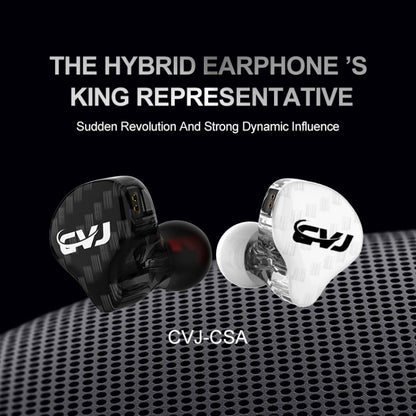 CVJ-CSA Dual Magnetic Coil Iron Hybrid Drive HIFI In-ear Wired Earphone, Style:With Mic(White) - In Ear Wired Earphone by CVJ | Online Shopping South Africa | PMC Jewellery