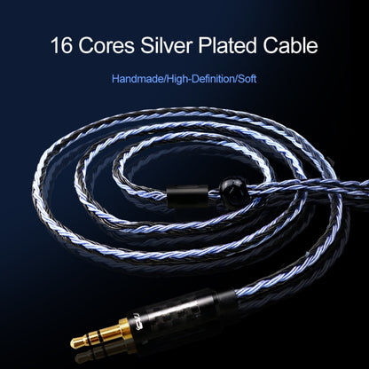 CVJ V3 1.2m 16 Cores Silver-plated 3.5mm Earphone Cable, Style:0.75mm(Black-Blue) - Cable & Splitter by CVJ | Online Shopping South Africa | PMC Jewellery