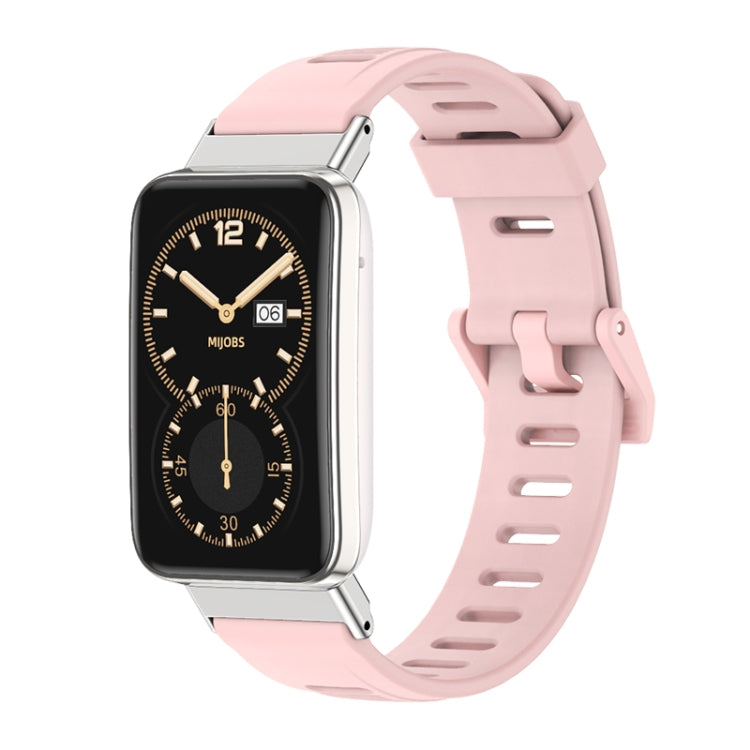 For Xiaomi Mi Band 7 Pro Mijobs Flat Hole TPU Watch Band(Dirty Pink Silver) - Watch Bands by MIJOBS | Online Shopping South Africa | PMC TechLife | Buy Now Pay Later Mobicred