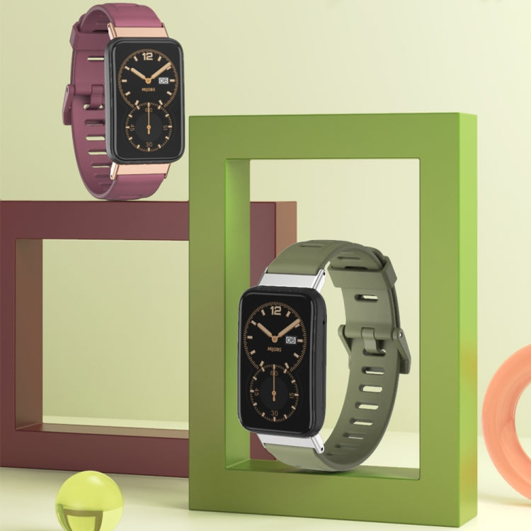 For Xiaomi Mi Band 7 Pro Mijobs Flat Hole TPU Watch Band(Grey Silver) - Watch Bands by MIJOBS | Online Shopping South Africa | PMC TechLife | Buy Now Pay Later Mobicred