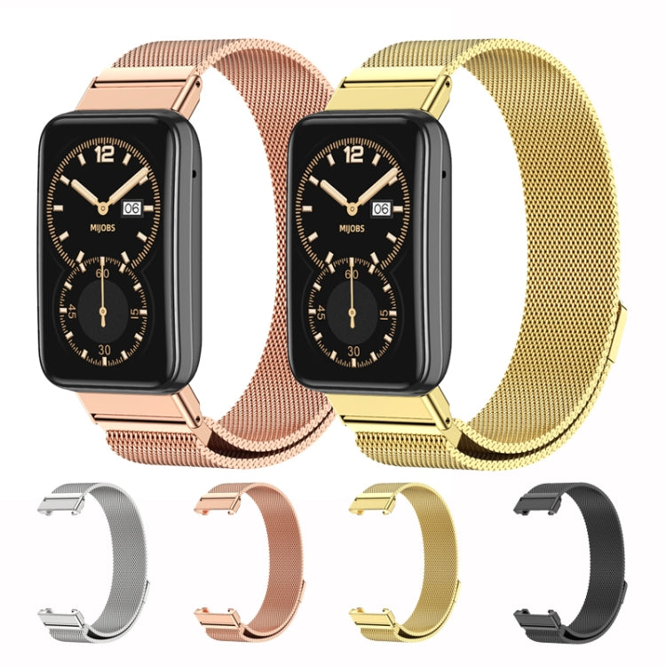For Xiaomi Mi Band 7 Pro Mijobs Milan Magnetic Stainless Steel Watch Band(Silver) - Watch Bands by MIJOBS | Online Shopping South Africa | PMC TechLife | Buy Now Pay Later Mobicred