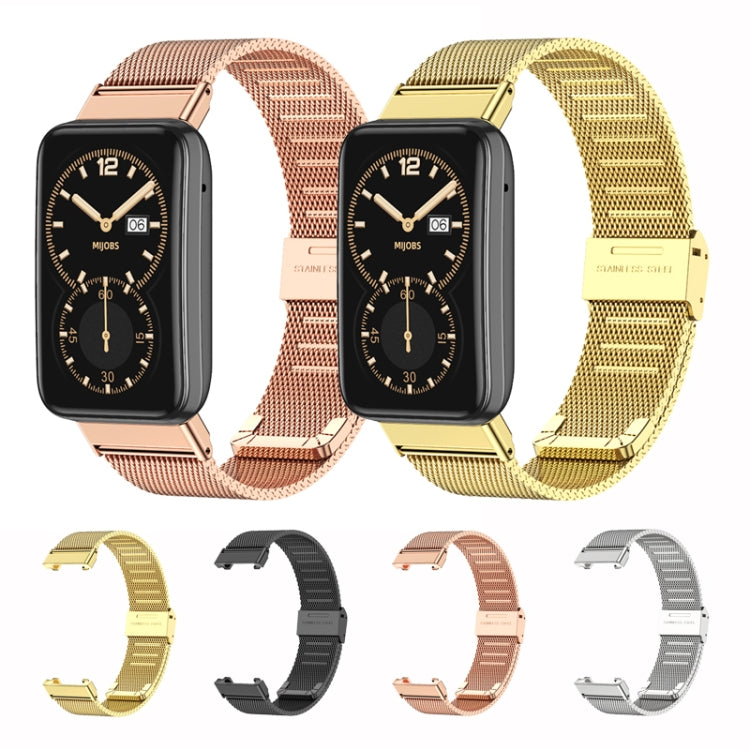 For Xiaomi Mi Band 7 Pro Mijobs Milan Buckle Stainless Steel Watch Band(Black) - Watch Bands by MIJOBS | Online Shopping South Africa | PMC TechLife | Buy Now Pay Later Mobicred