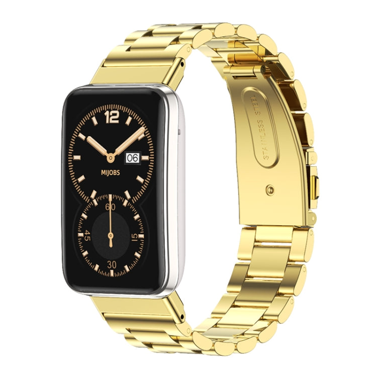 For Xiaomi Mi Band 7 Pro Mijobs Three-bead Metal Stainless Steel Watch Band(Gold) - free shipping - PMC TechLife - Order now!