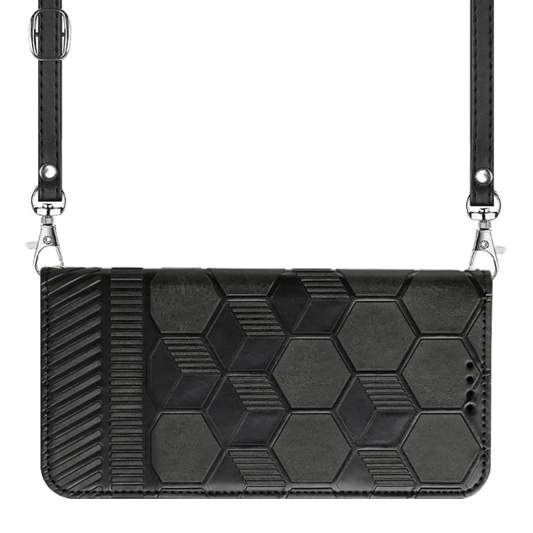 For Samsung Galaxy A33 5G Crossbody Football Texture Magnetic PU Phone Case(Black) - Galaxy Phone Cases by PMC TechLife | Online Shopping South Africa | PMC TechLife | Buy Now Pay Later Mobicred