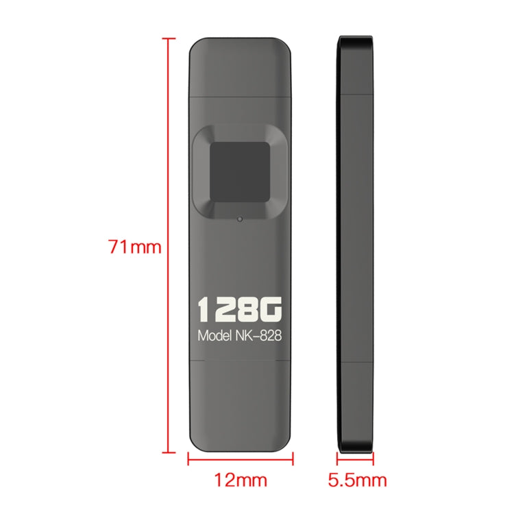 128GB NK-828 8 Pin + USB 2 in 1 Zinc Alloy U Disk with Fingerprint Unlock - U Disk & Card Reader by PMC TechLife | Online Shopping South Africa | PMC TechLife