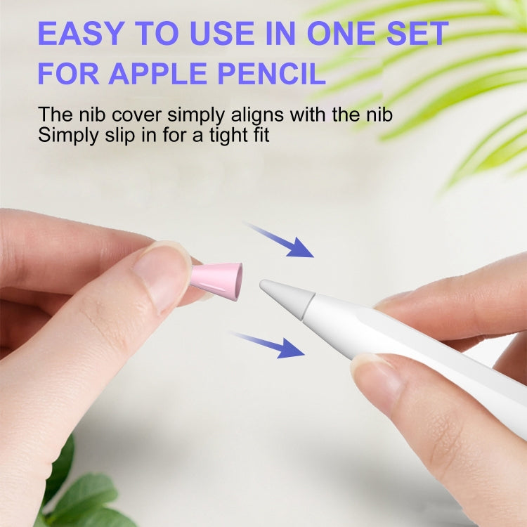 8 PCS / Set Fiber Texture Nib Protector For Apple Pencil(Pink) - Pencil Accessories by PMC TechLife | Online Shopping South Africa | PMC TechLife