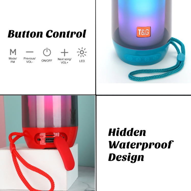 T&G TG643 Portable LED Light Waterproof Subwoofer Wireless Bluetooth Speaker(Blue) - Waterproof Speaker by T&G | Online Shopping South Africa | PMC TechLife | Buy Now Pay Later Mobicred