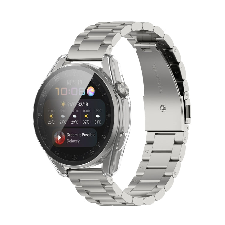 For Huawei Watch3 Pro New PC + Tempered Glass Integrated Protective Watch Case(Transparent White) - Watch Cases by PMC TechLife | Online Shopping South Africa | PMC TechLife | Buy Now Pay Later Mobicred