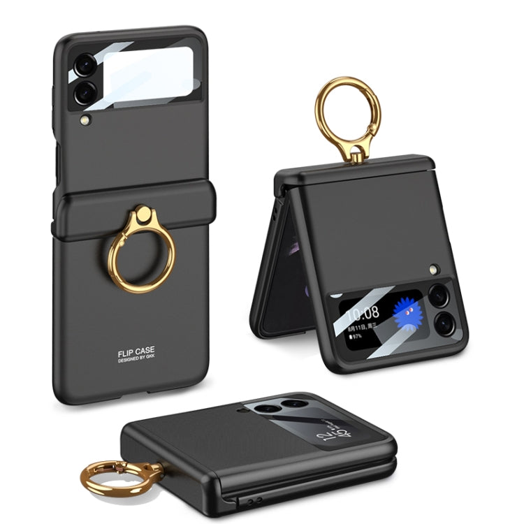 For Samsung Galaxy Z Flip4 GKK Magnetic Hinged Flip Case with Ring Holder(Black) - Galaxy Z Flip4 5G Cases by GKK | Online Shopping South Africa | PMC Jewellery