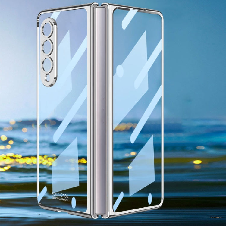 For Samsung Galaxy Z Fold4 GKK Integrated Electroplating + Glass Full Coverage Phone Case(Silver) - Galaxy Z Fold4 5G Cases by GKK | Online Shopping South Africa | PMC Jewellery