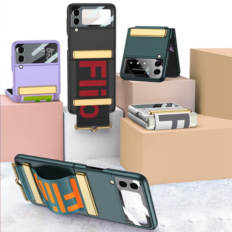 For Samsung Galaxy Z Flip4 GKK Ultra-thin Full Coverage Phone Flip Case with Wristband(Green) - free shipping - PMC TechLife - Order now!
