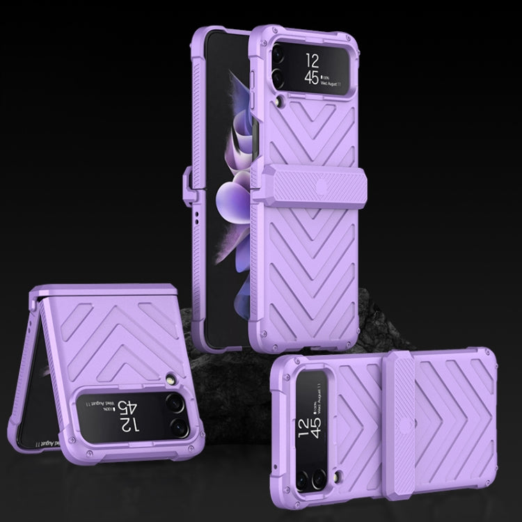 For Samsung Galaxy Z Flip4 GKK Magnetic Folding Swivel Armored Phone Case with Hinges(Purple) - Galaxy Z Flip4 5G Cases by GKK | Online Shopping South Africa | PMC Jewellery