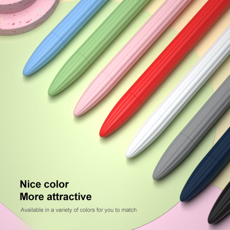 3 in 1 Striped Liquid Silicone Stylus Case with Two Tip Caps For Apple Pencil 2(Sky Blue) - Pencil Accessories by PMC TechLife | Online Shopping South Africa | PMC TechLife