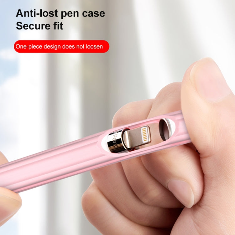 3 in 1 Striped Liquid Silicone Stylus Case with Two Tip Caps For Apple Pencil 2(Sky Blue) - Pencil Accessories by PMC TechLife | Online Shopping South Africa | PMC TechLife