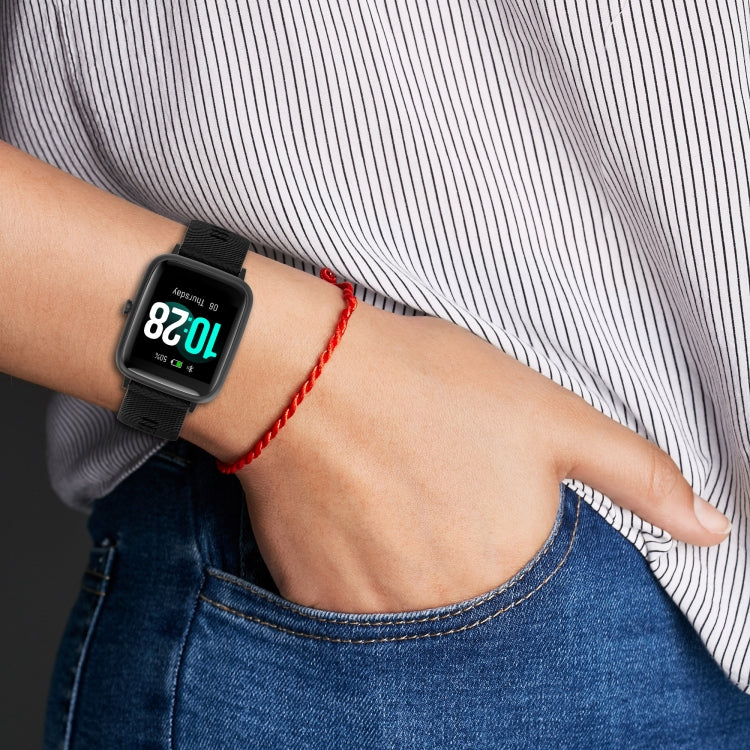 For Xiaomi Haylou Solar LS01 19mm Cross Textured Silicone Watch Band(Purple) - free shipping - PMC TechLife - Order now!