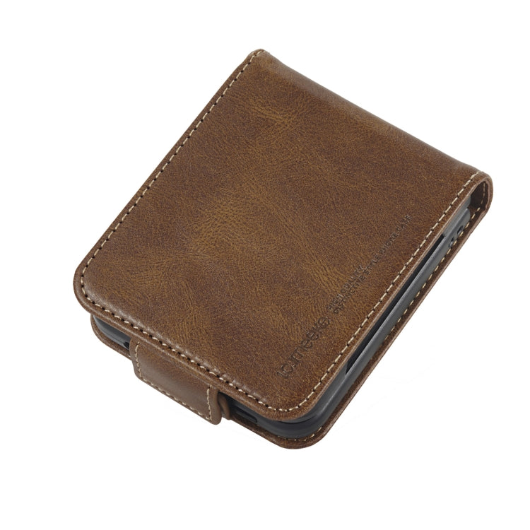 For Samsung Galaxy Z Flip4 5G LC.IMEEKE RFID Anti-theft Leather Phone Case(Brown) - free shipping - PMC TechLife - Order now!