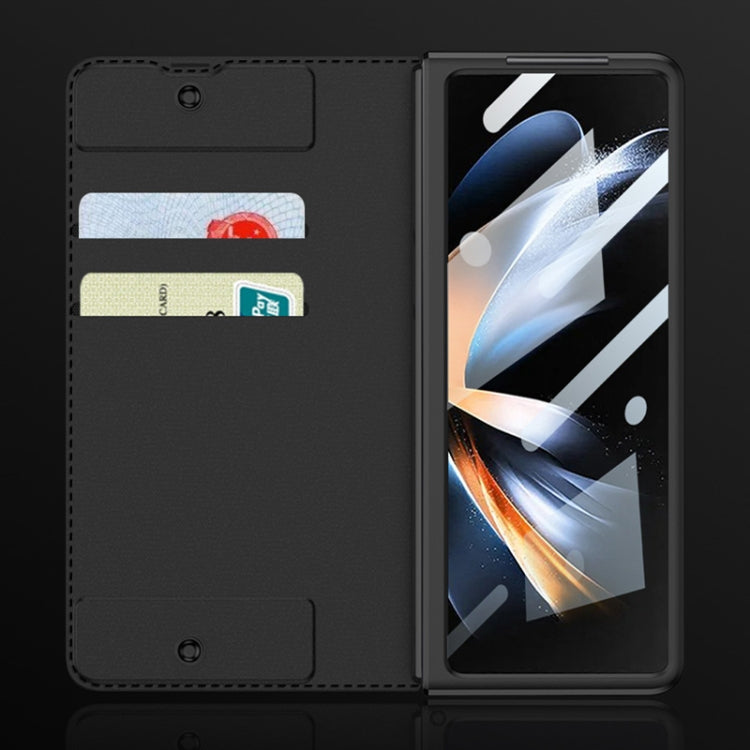 For Samsung Galaxy Z Fold4 GKK Screen Tempered Glass Film Armor Flip Leather Case with Pen Slot(Black) - Galaxy Z Fold4 5G Cases by GKK | Online Shopping South Africa | PMC Jewellery