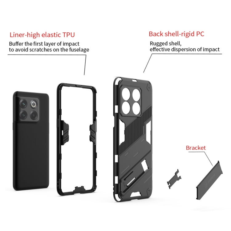 For OnePlus 10T 5G Punk Armor PC + TPU Phone Case with Holder(Green) - free shipping - PMC TechLife - Order now!