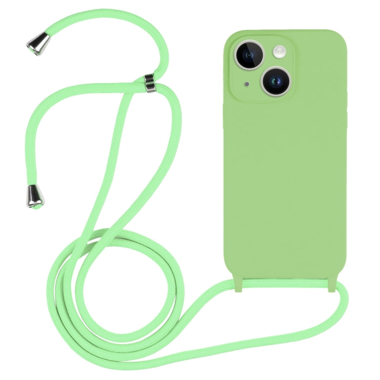 For iPhone 14 Crossbody Lanyard Liquid Silicone Case(Matcha Green) - iPhone 14 Cases by PMC Jewellery | Online Shopping South Africa | PMC Jewellery