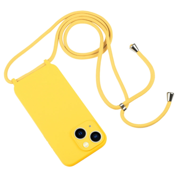 For iPhone 13 Crossbody Lanyard Liquid Silicone Case(Yellow) - iPhone 13 Cases by PMC Jewellery | Online Shopping South Africa | PMC Jewellery