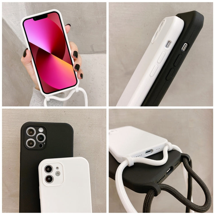 For iPhone 13 Crossbody Lanyard Liquid Silicone Case(Sand Pink) - iPhone 13 Cases by PMC TechLife | Online Shopping South Africa | PMC TechLife | Buy Now Pay Later Mobicred