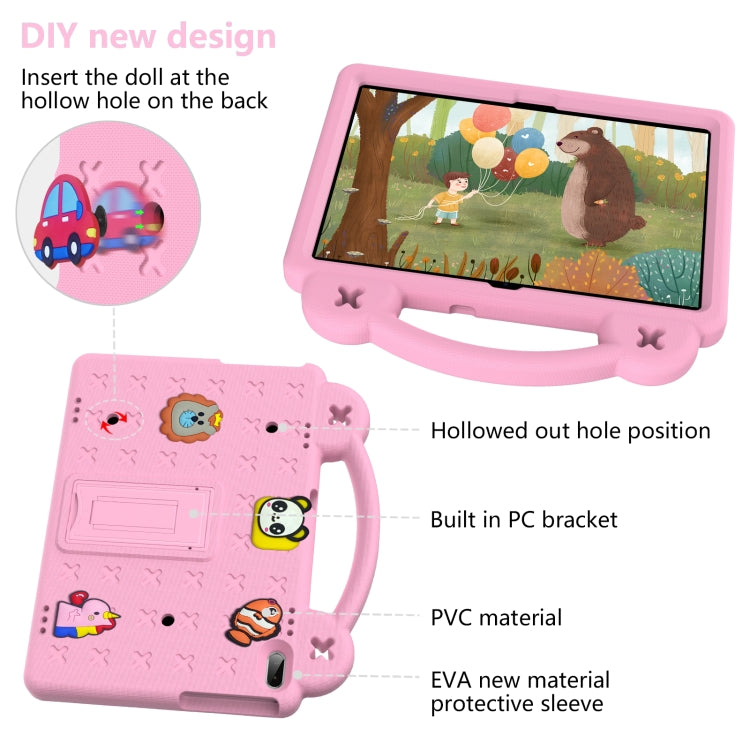 For Huawei MediaPad T5 10.1 Handle Kickstand Children EVA Shockproof Tablet Case(Pink) - Huawei by PMC TechLife | Online Shopping South Africa | PMC TechLife | Buy Now Pay Later Mobicred